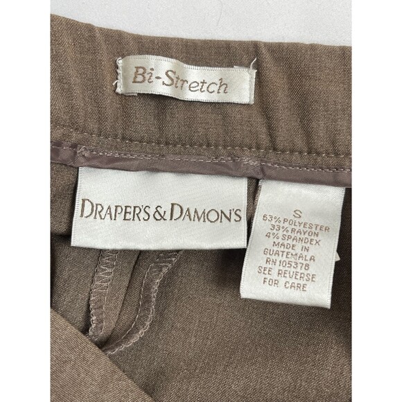 Drapers and Damons Brown Pull On Trousers Pants Size S Bi Stretch Minimalist - Picture 3 of 8